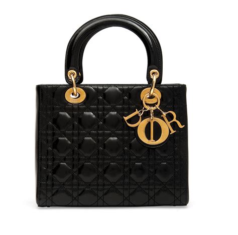 Lady dior leather mini bag Dior Black in Leather 